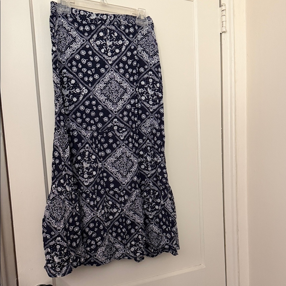 Tahari Navy Blue Patterned Women's Skirt size M